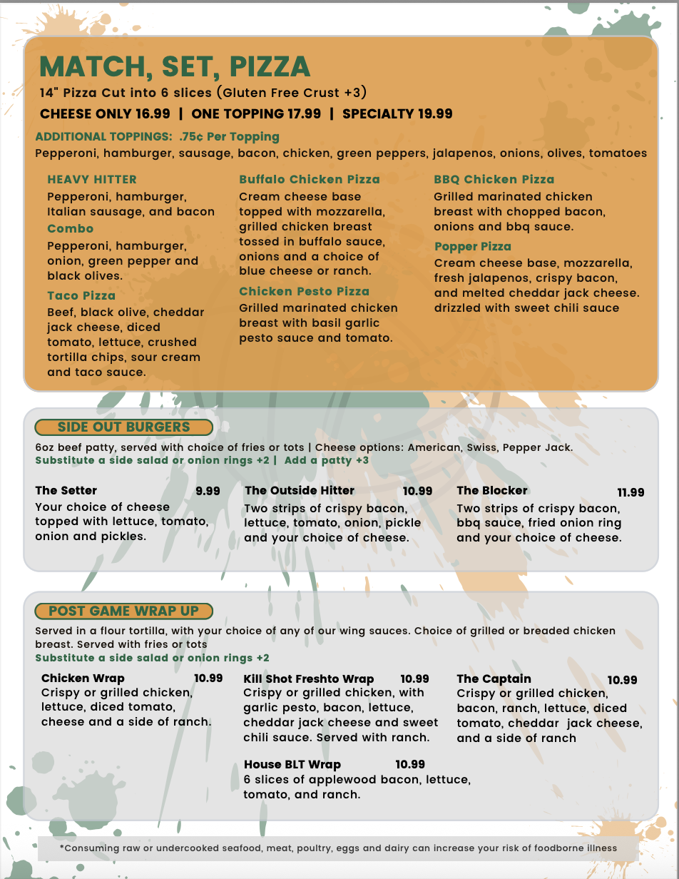 Sinnott's 2026 Menu 2
